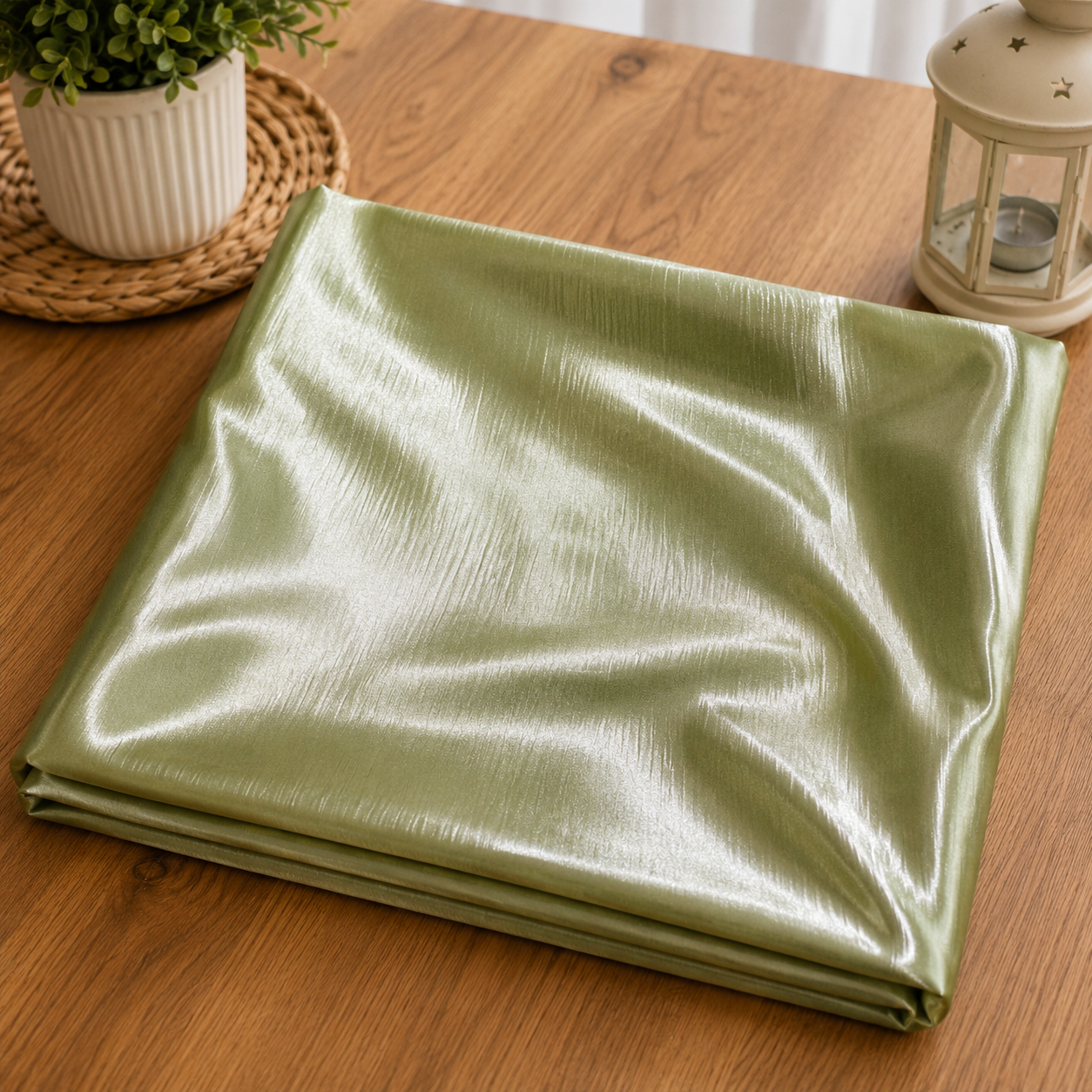 Çağla Yeşili Polyester Masa Örtüsü görsel 1