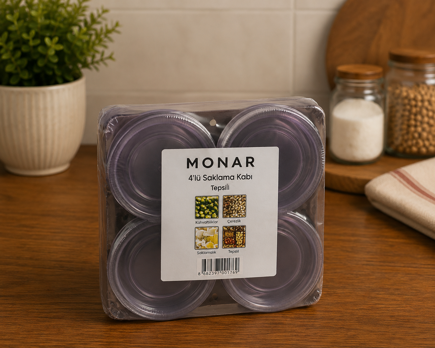 MONAR 4'LÜ Saklama Kabı görsel 1