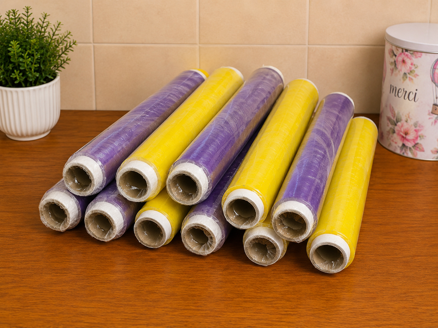 BBPLASTİKAMBALAJ150 metre x 30 cm Gıda Streçi 8 Micron | Kutusuz Ev Tipi ve Endüstriyel Streç Film 1. Kalite (NET 150 METRE) görsel 1